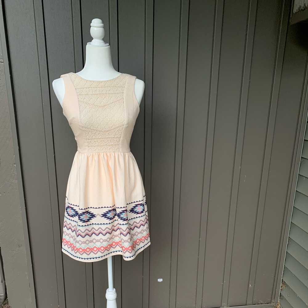 Cream Mini Dress with stunning accents